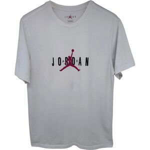 Jordan Mens Fleece Air T-Shirt L White Black/Red DM1462-100